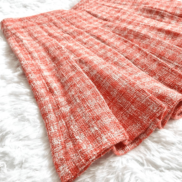 Zara Orange Tweed Pleated y2k Mini Skirt Women’s size M - Picture 5 of 8